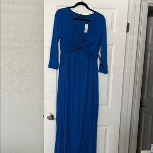 New York & Company Royal Blue Twist-Front Maxi Dress